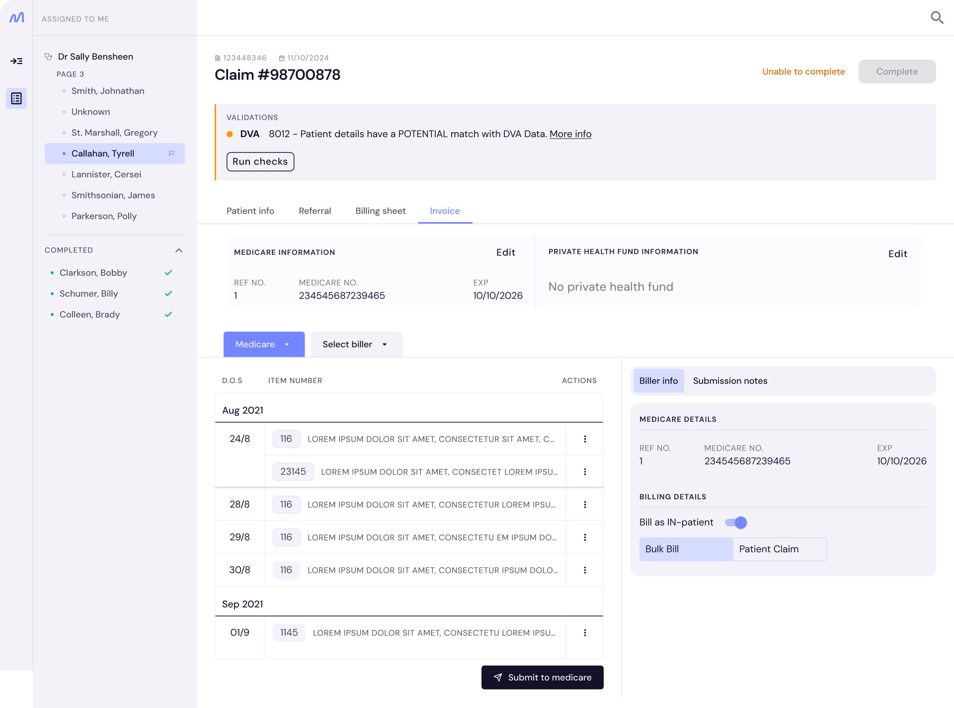 Medbill — Billing & Collections